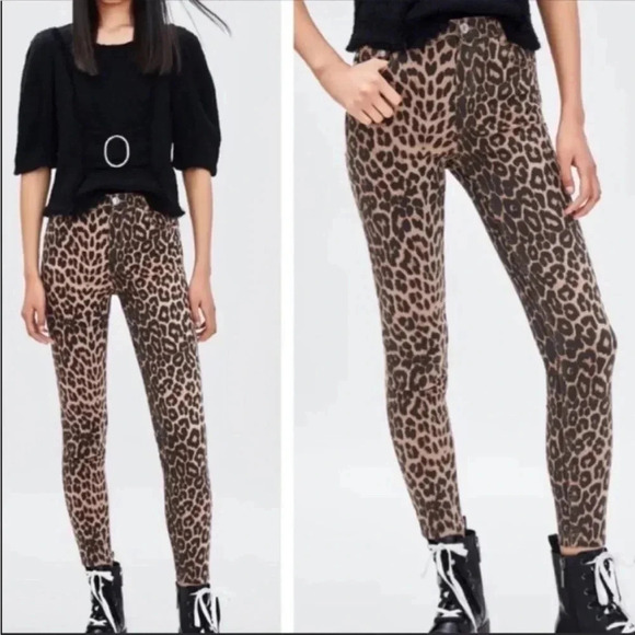 Express cheetah print denim - Picture 1 of 6
